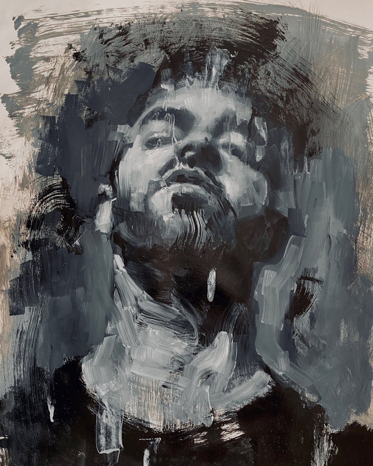 Self Portrait 2 · Oil sketch on paper