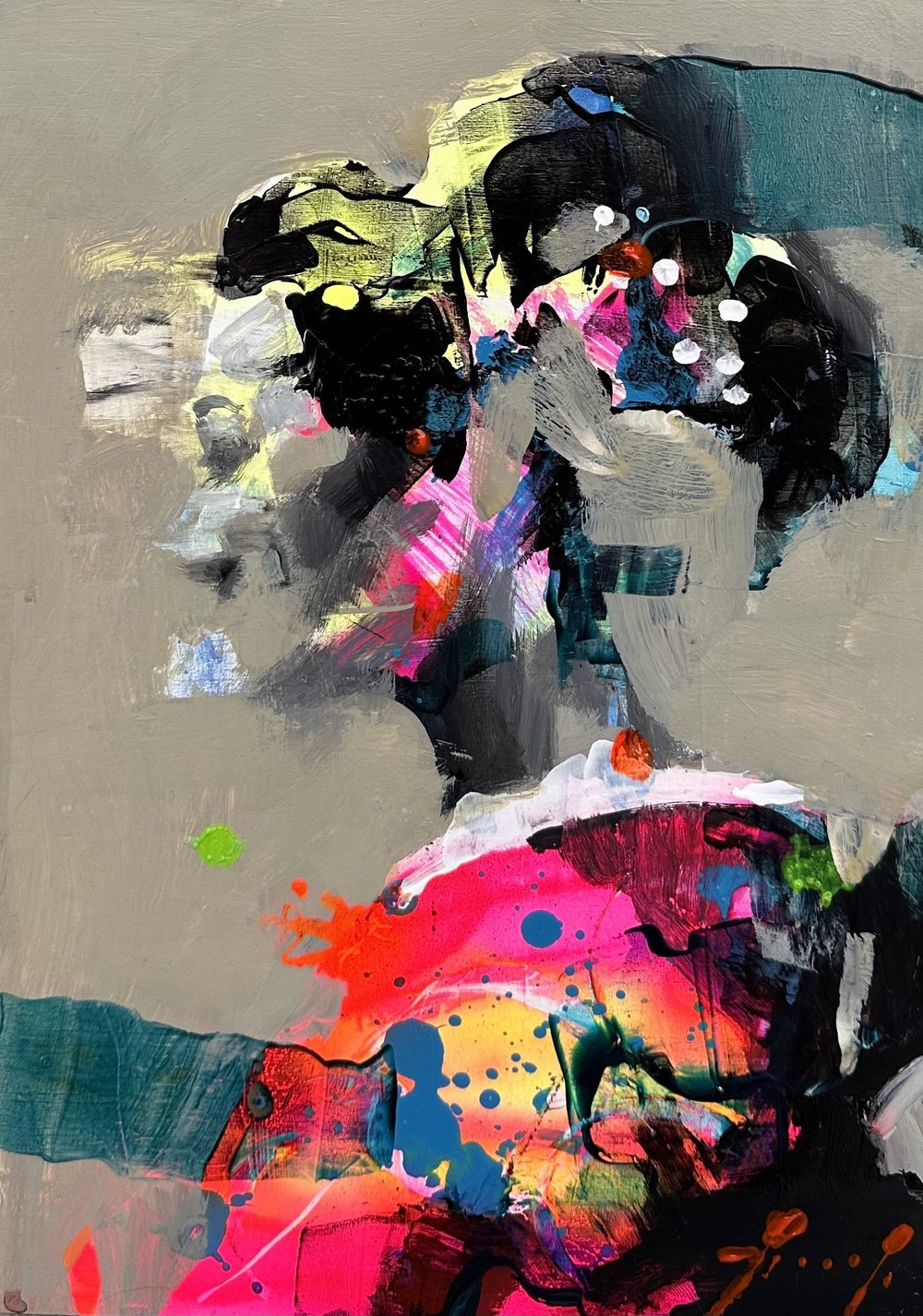 Drawings from Somewhere Else 2 · Mixed media on wooden panel