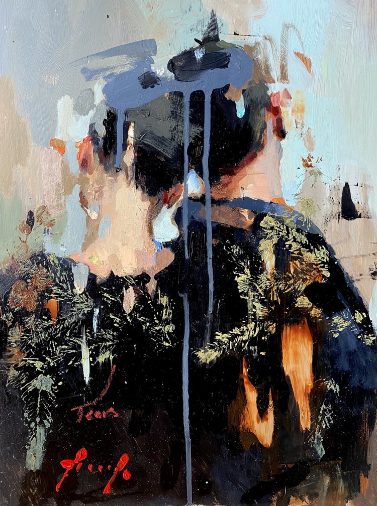 Anatomy of a Tear (Study) · Oil on aluminium