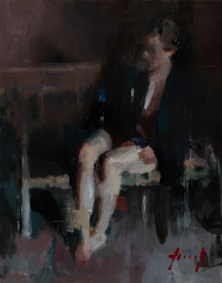 Bench Mark · Oil on aluminium