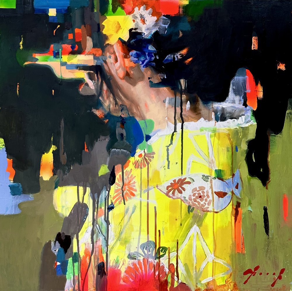 Neon Electronica Alpha · Mixed media on aluminium