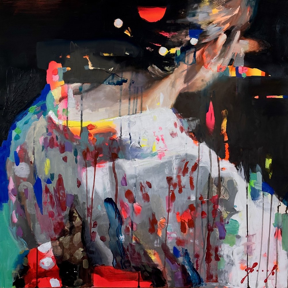 Neon Electronica Beta · Mixed media on aluminium