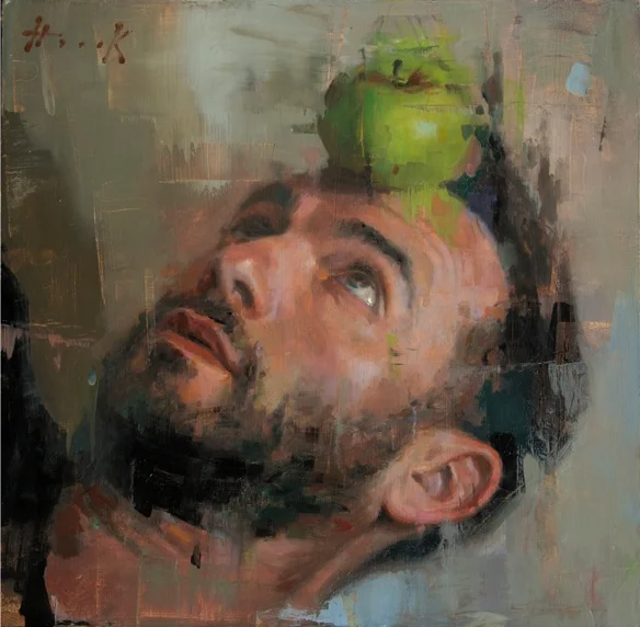 Self Portrait with Apple Green