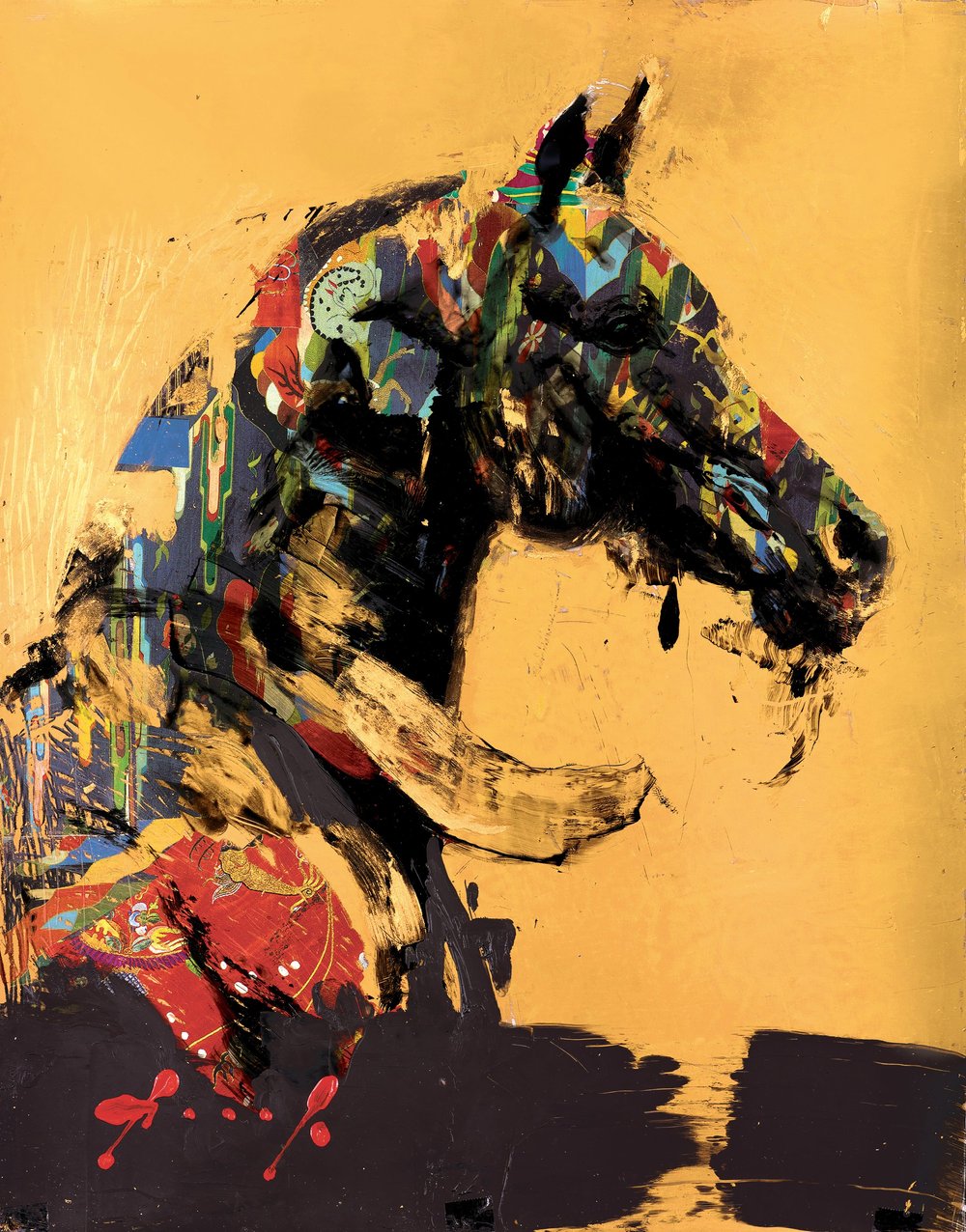 Shinme Chapter II — Kuru · Mixed media collage on paper