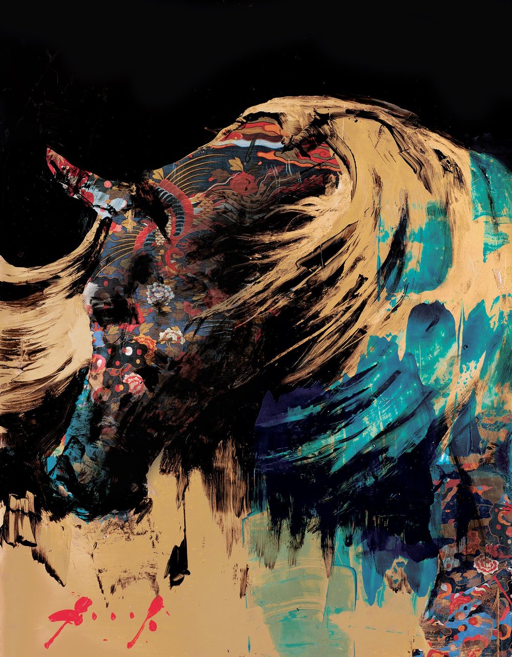 Shinme — Seijun · Mixed media collage on paper