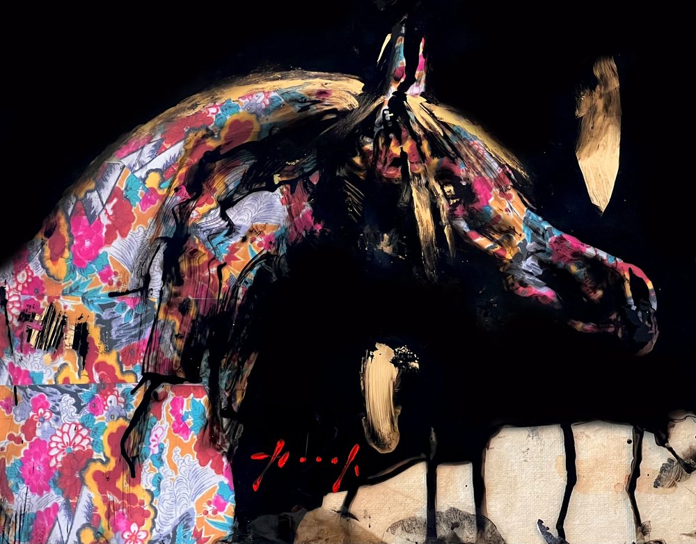 Shinme Chapter I — Tama · Mixed media collage on paper