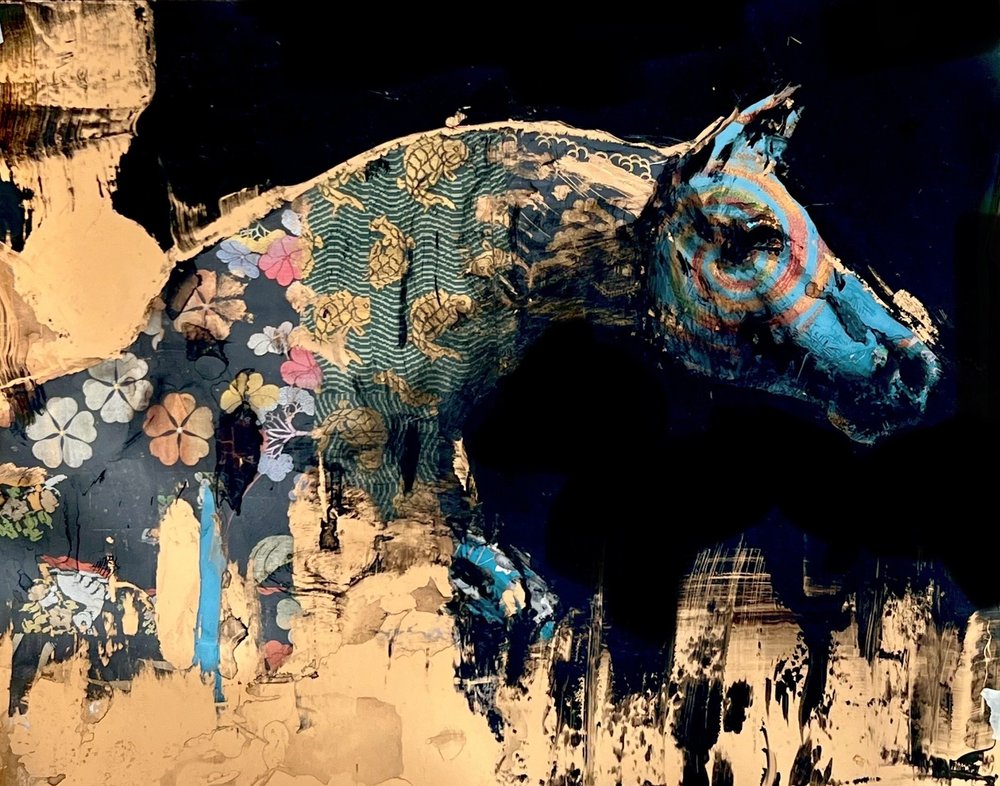 Shinme Chapter II — Yuji · Mixed media collage on paper