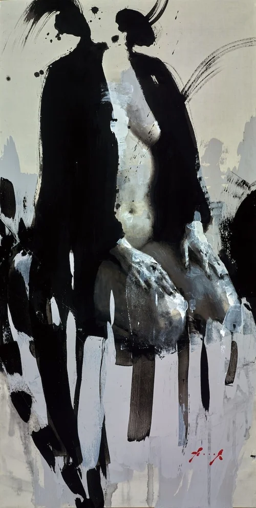 Kimono Negro 2 · Gesso and ink on mulberry paper