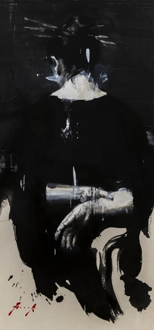 Kimono Negro 3 · Gesso and ink on mulberry paper