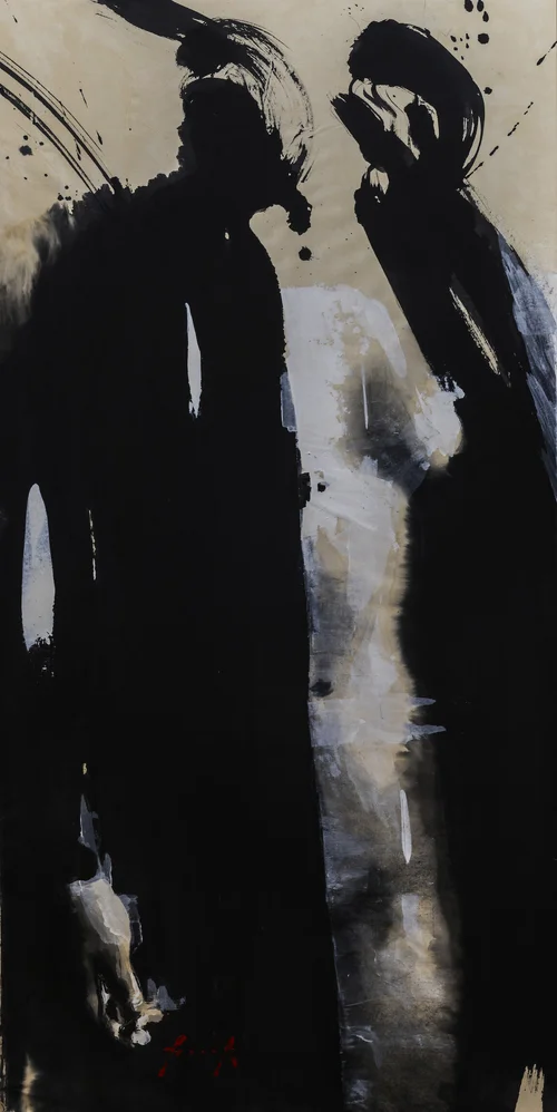 Kimono Negro 4 · Gesso and ink on mulberry paper