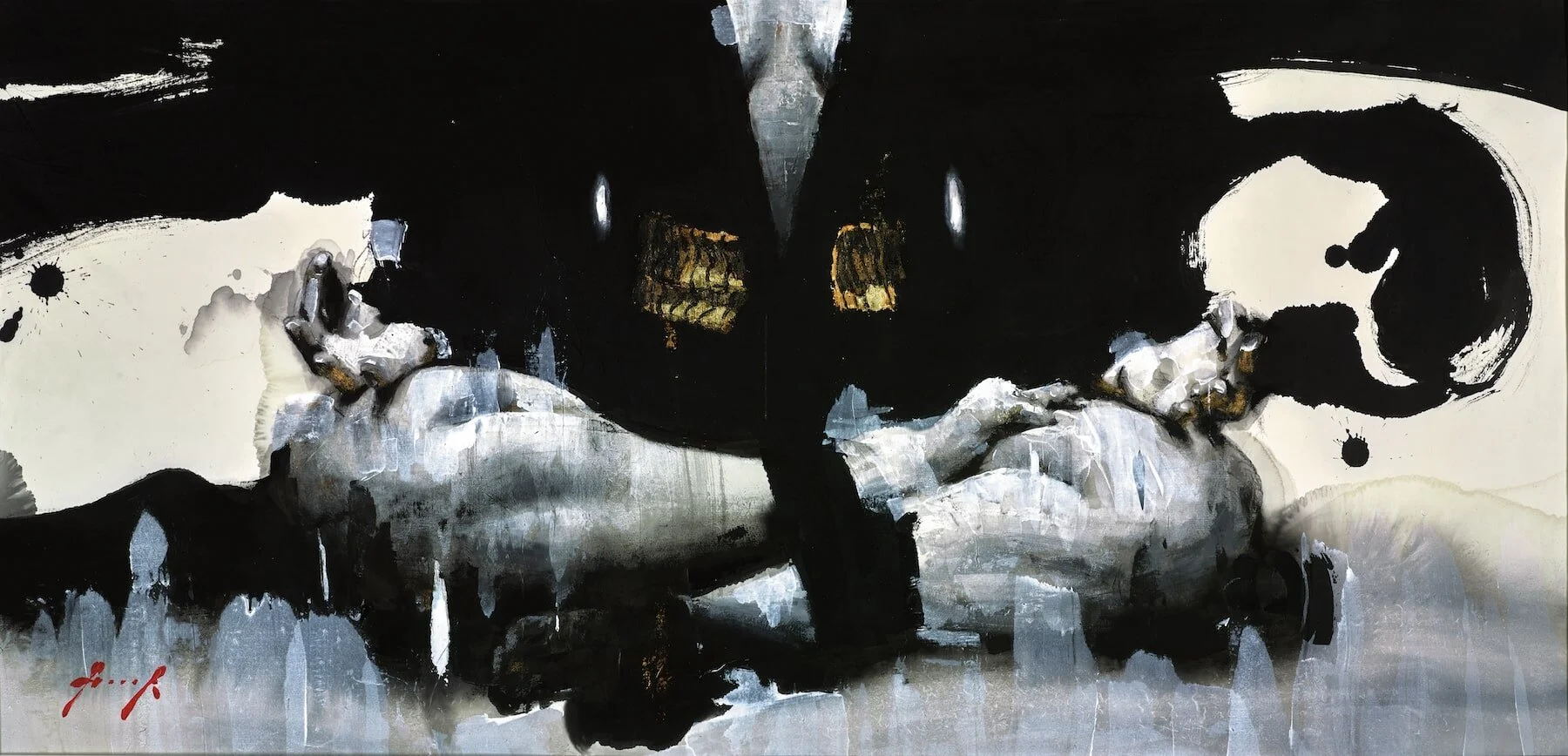 Kimono Negro 5 · Gesso and ink on mulberry paper