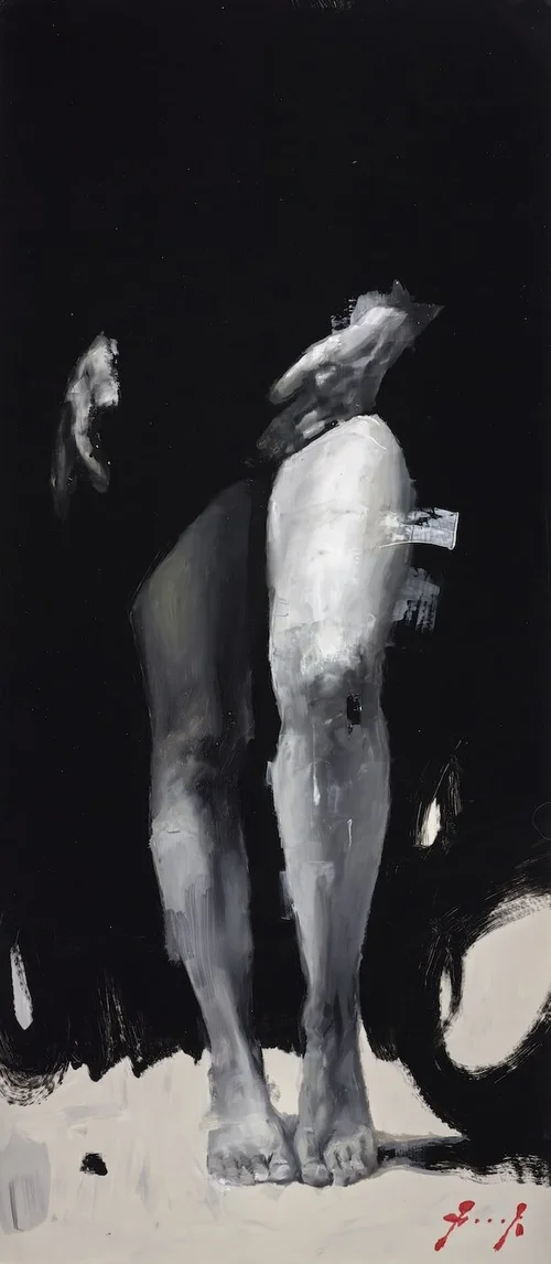 Kimono Negro · Oil and ink on mylar